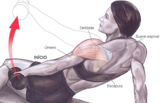 Elevação lateral de ombro com apoio